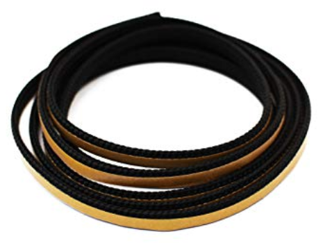 [PBJtA2*8] Joint tresse plat noir autocollant 8 x ep 2 mm au mL